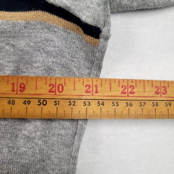 Tommy Hilfiger Womens XL Gray Crewneck Sweatshirt Striped Studded Logo - Picture 8 of 9